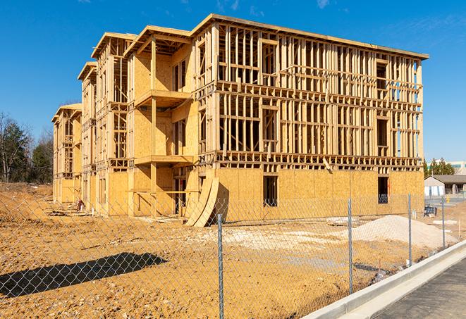 a snapshot of temporary chain link fences protecting a large construction project from unauthorized access in Ellenton